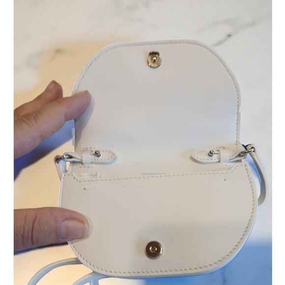 New - Burberry Olympia Micro Mini Leather Shoulder Bag Optic White - Picture 3 of 16